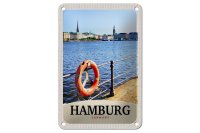 Blechschild Reise 12x18cm Hamburg Hafen Deutschland Fluss...