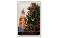 Blechschild Reise 12x18cm Lettland Europa Weihnachten...