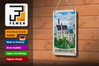 Blechschild Reise 12x18cm Neuschwanstein Schloss Architektur Schild