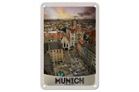 Blechschild Reise 12x18cm Ausblick auf München...