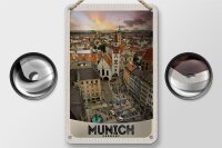 Blechschild Reise 12x18cm Ausblick auf München...