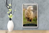 Blechschild Reise 12x18cm Neuseeland Europa Schaf Wiese Natur Schild