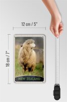 Blechschild Reise 12x18cm Neuseeland Europa Schaf Wiese Natur Schild