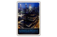 Blechschild Reise 12x18cm Singapur Stadt Asien Hochhaus...
