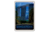Blechschild Reise 12x18cm Singapur Asien Architektur...