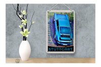 Blechschild Reise 12x18cm Stuttgart Deutschland Fahrzeug blau Schild