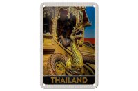 Blechschild Reise 12x18cm Thailand Asien Drachen bunt...