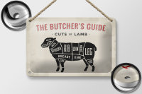 Blechschild Lamm 18x12cm Lamb cuts Metzgerei Fleisch