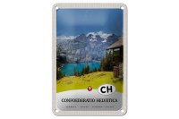 Blechschild Reise 12x18cm Confoederatio Helvetica Urlaub Natur Schild