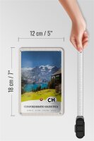 Blechschild Reise 12x18cm Confoederatio Helvetica Urlaub Natur Schild