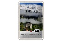Blechschild Reise 12x18cm Confoederatio Helvetica Schloss...