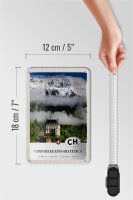 Blechschild Reise 12x18cm Confoederatio Helvetica Schloss Natur Schild