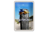Blechschild Reise 12x18cm Travemünde Schwimmbrille...
