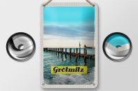 Blechschild Reise 12x18cm Grötmitz Meer Strand...