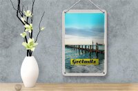 Blechschild Reise 12x18cm Grötmitz Meer Strand Urlaub Wellen Schild