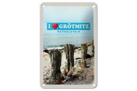 Blechschild Reise 12x18cm Grötmitz Ostholstein Meer...