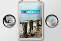 Blechschild Reise 12x18cm Grötmitz Ostholstein Meer...