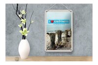 Blechschild Reise 12x18cm Grötmitz Ostholstein Meer Sand Strand Schild