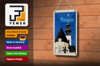 Blechschild Reise 12x18cm Pongau Österreich Kirche Urlaub Stadt Schild