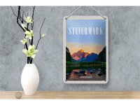 Blechschild Reise 12x18cm Steiermark Österreich Urlaub See Natur Schild