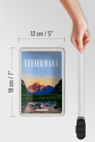 Blechschild Reise 12x18cm Steiermark Österreich Urlaub See Natur Schild