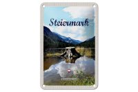 Blechschild Reise 12x18cm Steiermark Österreich See Wald Berg Schild