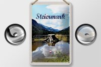 Blechschild Reise 12x18cm Steiermark Österreich See Wald Berg Schild