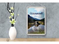 Blechschild Reise 12x18cm Steiermark Österreich See Wald Berg Schild