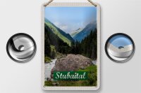 Blechschild Reise 12x18cm Stubaital Österreich Wanderung Natur Schild