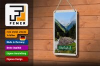 Blechschild Reise 12x18cm Stubaital Österreich Wanderung Natur Schild