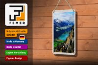 Blechschild Reise 12x18cm Tannheim Wälder Wanderung See Urlaub Schild