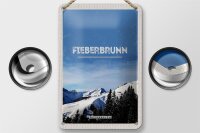 Blechschild Reise 12x18cm Fieberbrunn Österreich Winter Ski Schild