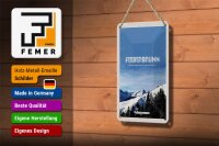Blechschild Reise 12x18cm Fieberbrunn Österreich Winter Ski Schild