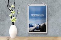 Blechschild Reise 12x18cm Fieberbrunn Österreich Winter Ski Schild