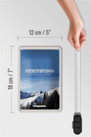 Blechschild Reise 12x18cm Fieberbrunn Österreich Winter Ski Schild