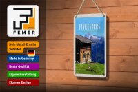 Blechschild Reise 12x18cm Finkenberg Natur Haus Berg wandern Schild