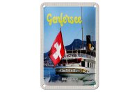 Blechschild Reise 12x18cm Genfersee Schweiz Lasuisse...