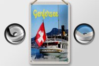 Blechschild Reise 12x18cm Genfersee Schweiz Lasuisse Schiffstour Schild