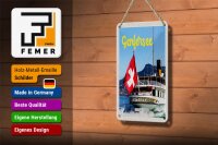 Blechschild Reise 12x18cm Genfersee Schweiz Lasuisse Schiffstour Schild