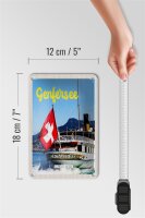 Blechschild Reise 12x18cm Genfersee Schweiz Lasuisse Schiffstour Schild