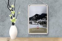 Blechschild Reise 12x18cm Lermoos Österreich Wälder Winterzeit Schild
