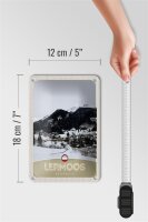 Blechschild Reise 12x18cm Lermoos Österreich Wälder Winterzeit Schild