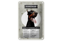 Blechschild Spruch 12x18cm Dobermann Eigentumsrechte...