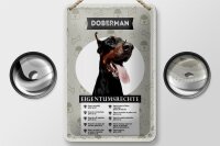 Blechschild Spruch 12x18cm Dobermann Eigentumsrechte Geschenk Schild