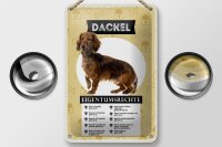 Blechschild Spruch 12x18cm Dackel Eigentumsrechte Geschenk Dekoration
