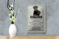 Blechschild Spruch 12x18cm Tiere Rottweiler Hausordnung Hunde Schild