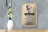 Blechschild Spruch 12x18cm Tiere Labrador Hausordnung Hunde Schild