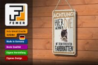 Blechschild Spruch 12x18cm Tiere Achtung hier Farbratten Dekoration