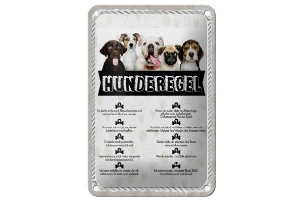 Blechschild Spruch 12x18cm Hunderegel lass mich raus Geschenk Schild