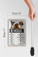 Blechschild Spruch 12x18cm Hunderegel du darfst mich nicht rufen Schild